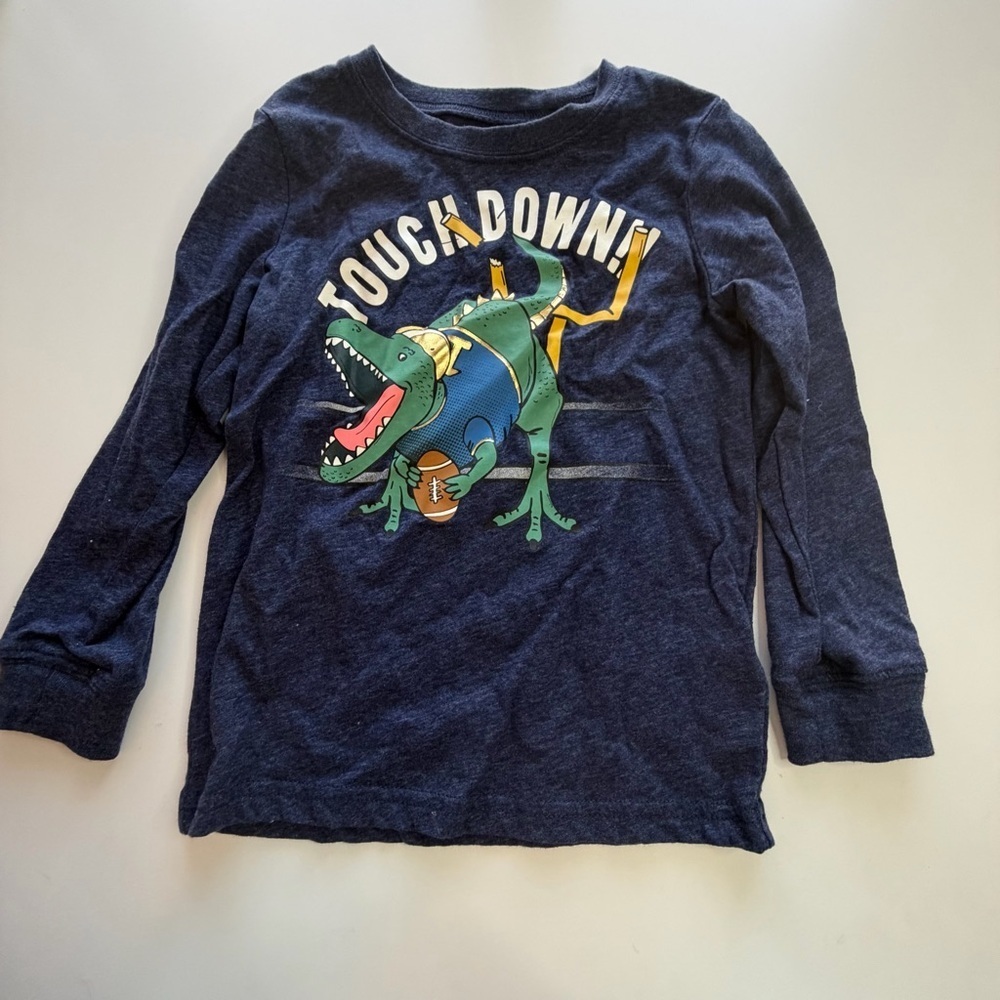 Carter's Navy Touchdown Dino Long Sleeve Tee